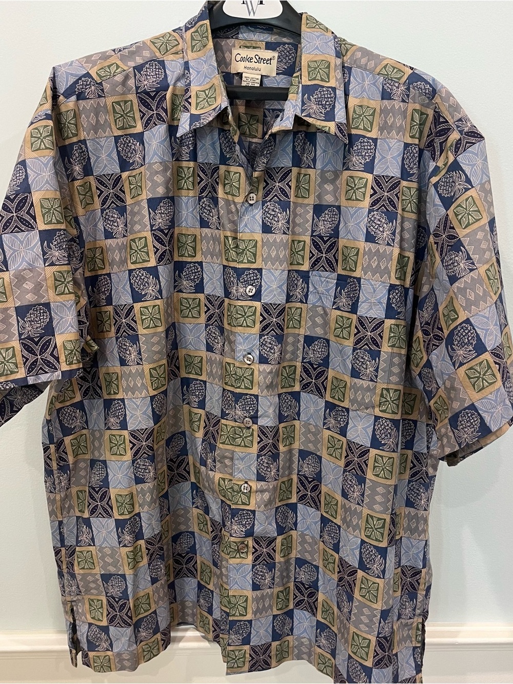 Cooke Street Honolulu Blue/Green Pineapple Print Hawaiian Shirt - Size 2XL